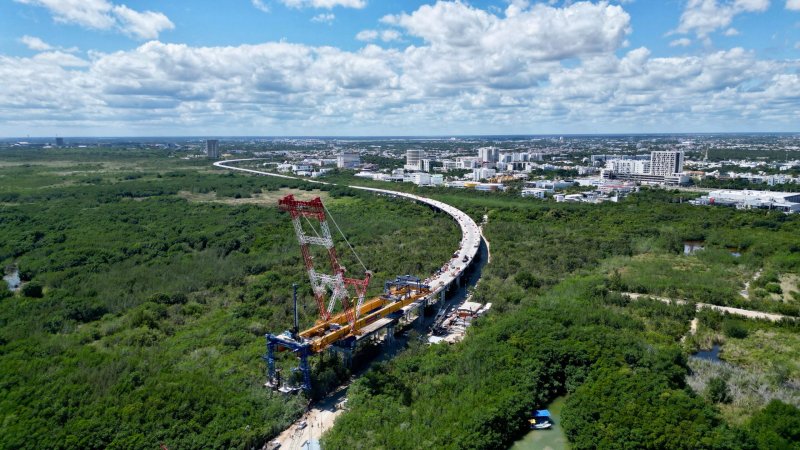 Anuncia Mara Lezama 74.60% de avance físico en el puente vehicular Nichupté