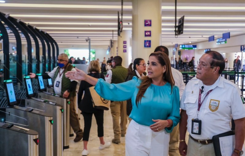 Anuncia Mara Lezama filtro migratorio automatizado en Aeropuerto Internacional de Cancún