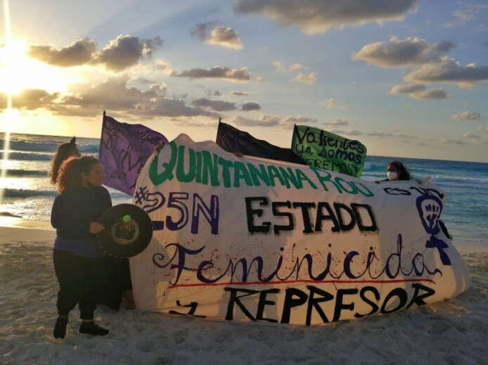 Arranca el movimiento 25N en playas de Cancún