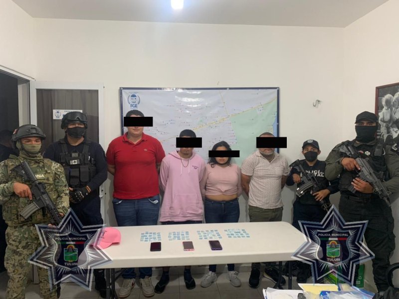 ASESTAN DURO GOLPE AL NARCO EN TULUM: 12 detenidos con 1,900 dosis de droga