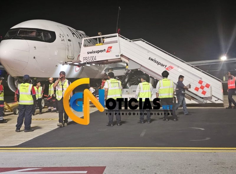 Aterriza un avión de Air Canadá por falla mecánica en el aeropuerto internacional de Cancún