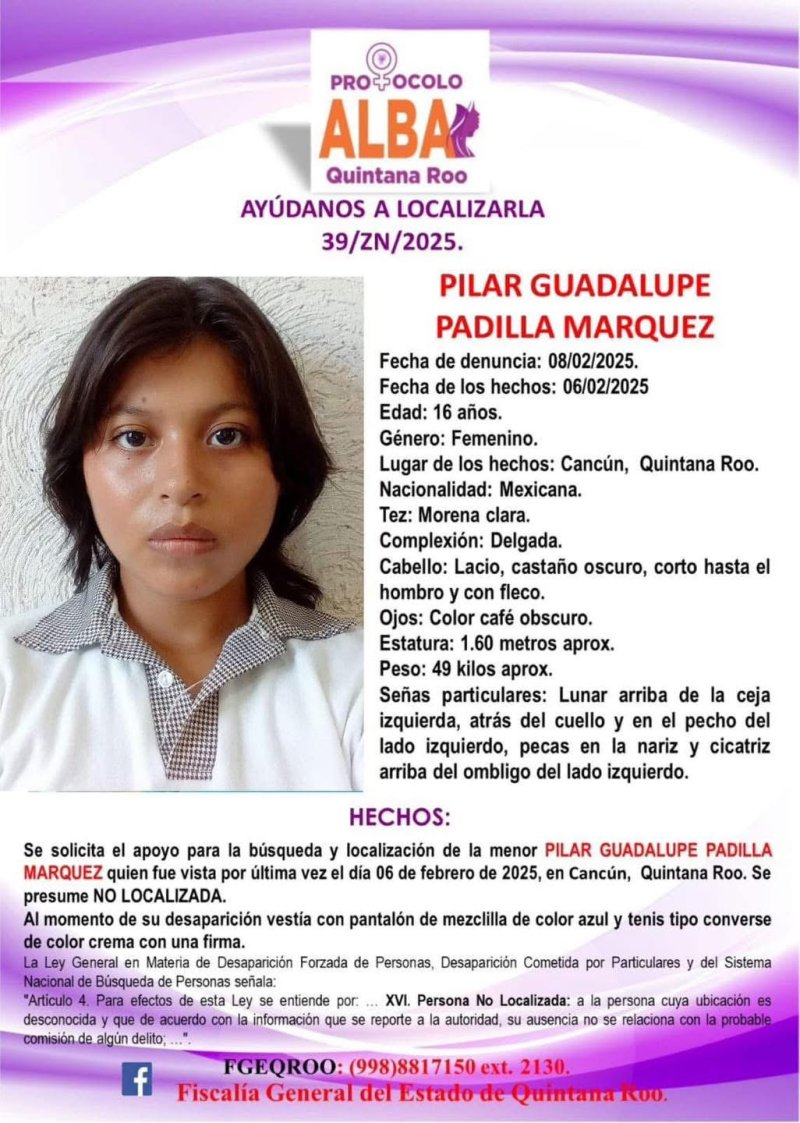 AYÚDANOS A ENCONTRARLA