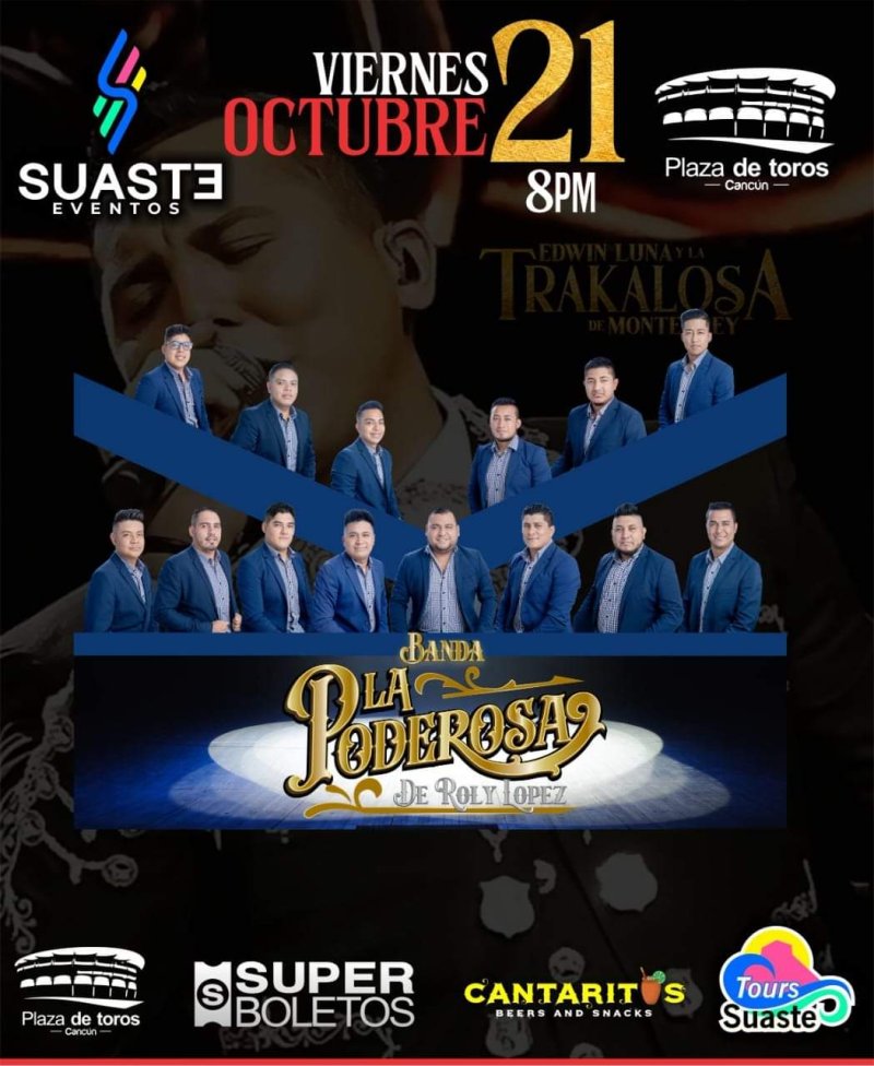 Banda ‘La Poderosa’ de Roly López presente en magno concierto de Edwin Luna y “La Trakalosa de Monterrey”