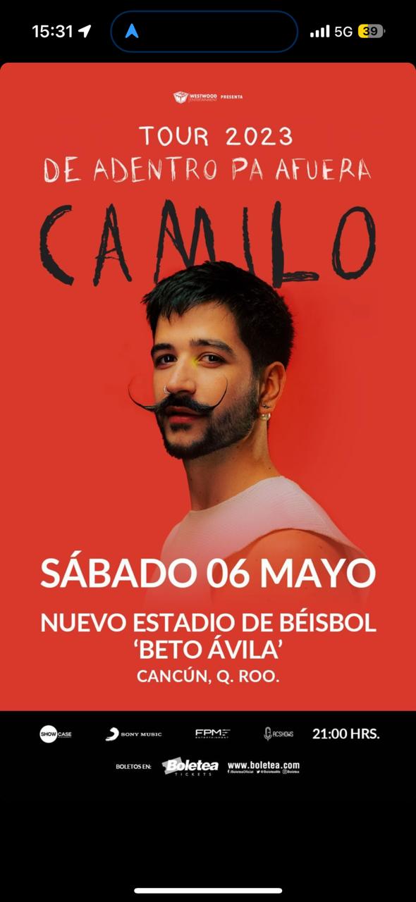 Camilo llega a Cancún por primera vez