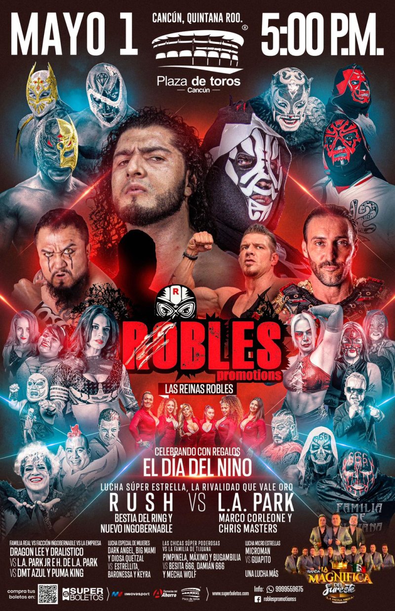¡Cancún! Banda La Magnífica del Sureste “La Mera Mera” cerrará la noche de estrellas del cuadrilátero. ¡Si señor!