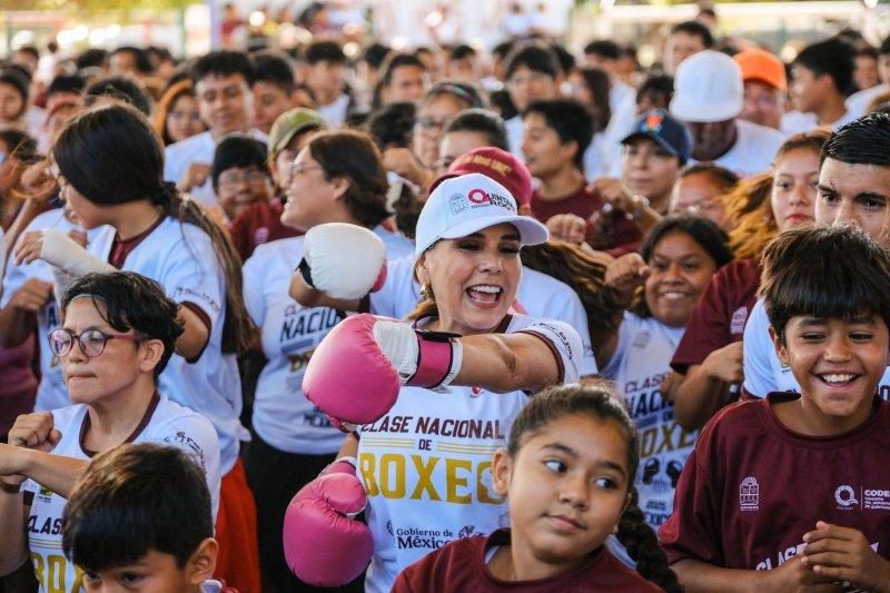 Con más de 8 mil participantes en todo Quintana Roo, Mara Lezama encabezó la Clase Nacional “Boxeando por La Paz”