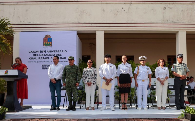 Conmemoran en Chetumal el 137 aniversario del natalicio del general Rafael E. Melgar