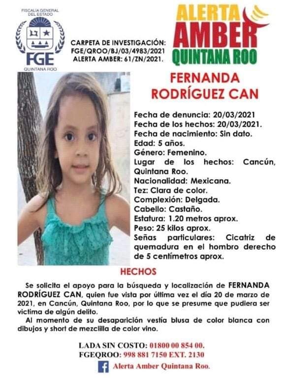Conmoción en Cancún: esperaron a que una madre saliera a trabajar para robar a una niña de cinco años de su casa