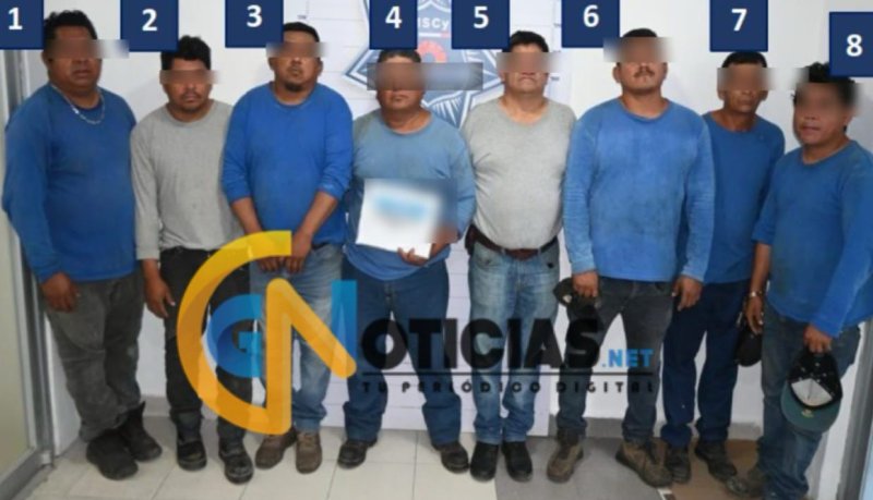 Detienen a ocho sujetos por robo de cable en Cancún