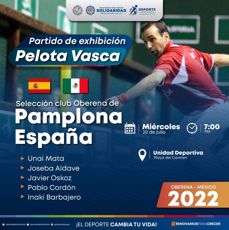 El Club Oberona de Pamplona, España, hará una demostración de pelota Vasca