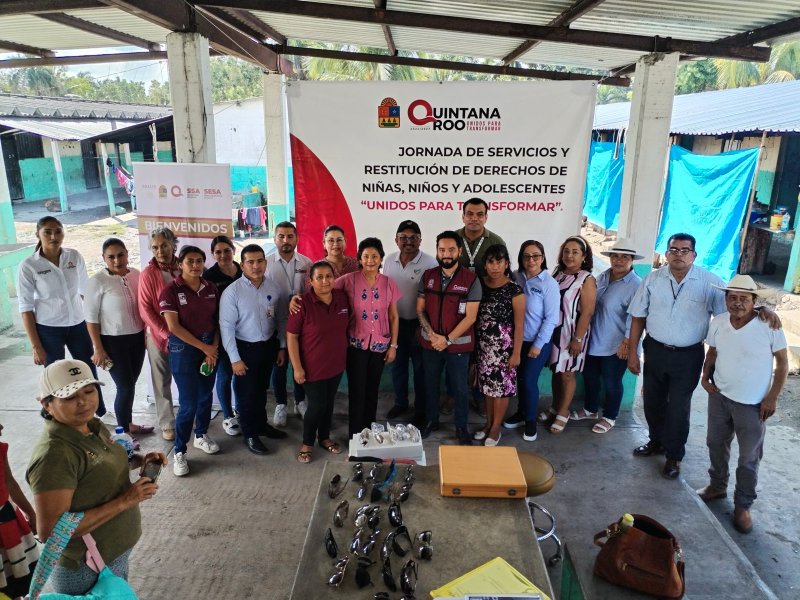 Encabeza SESIPINNA jornada de servicios y restitución de derechos de niñas, niños y adolescentes en la zona cañera de Othón P. Blanco