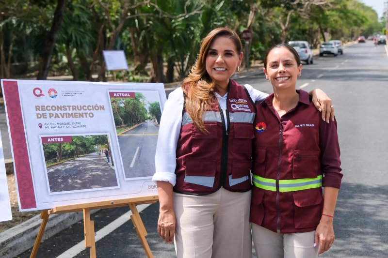 Entregan Mara Lezama y Ana Paty Peralta calles repavimentadas y señalizadas en la supermanzana 44 de Cancún