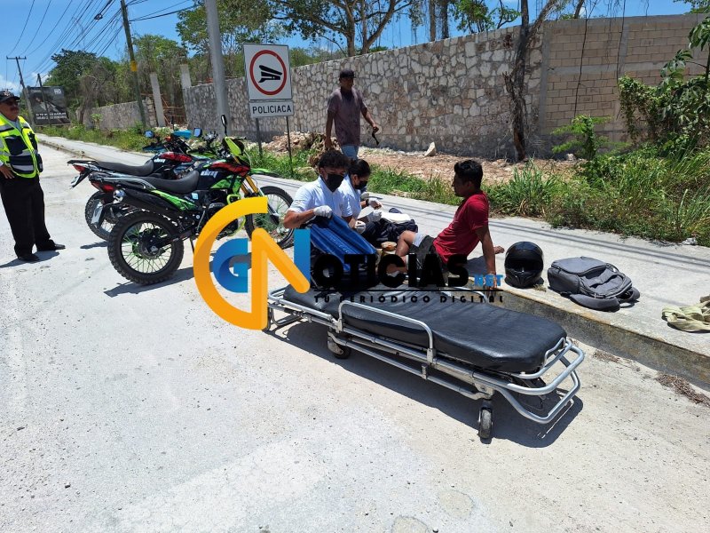 Estaba siendo rescatado y termina un hombre con la pierna fracturada en la avenida José López Portillo