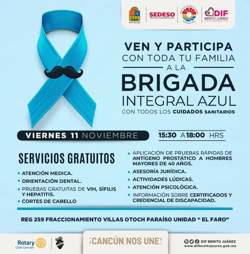 FORTALECE DIF BENITO JUÁREZ DETECCIÓN DEL CÁNCER DE PRÓSTATA CON BRIGADAS MÉDICAS