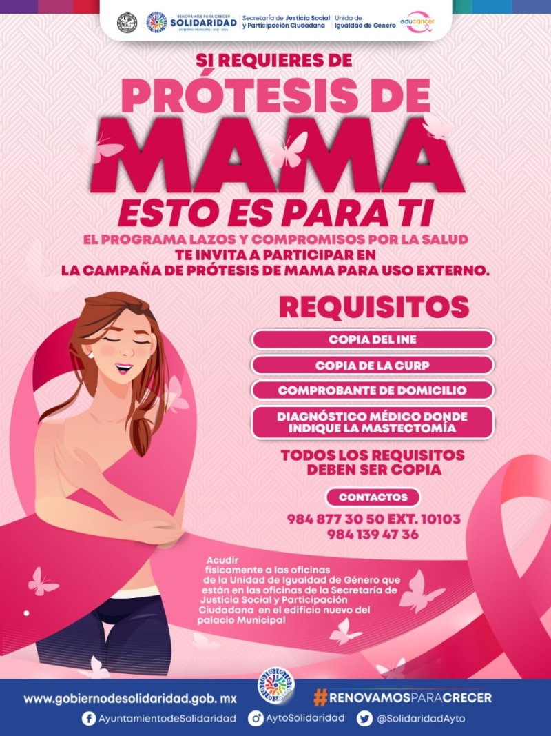 Gobierno de Lili Campos se suma a la sensibilización del cáncer de mama