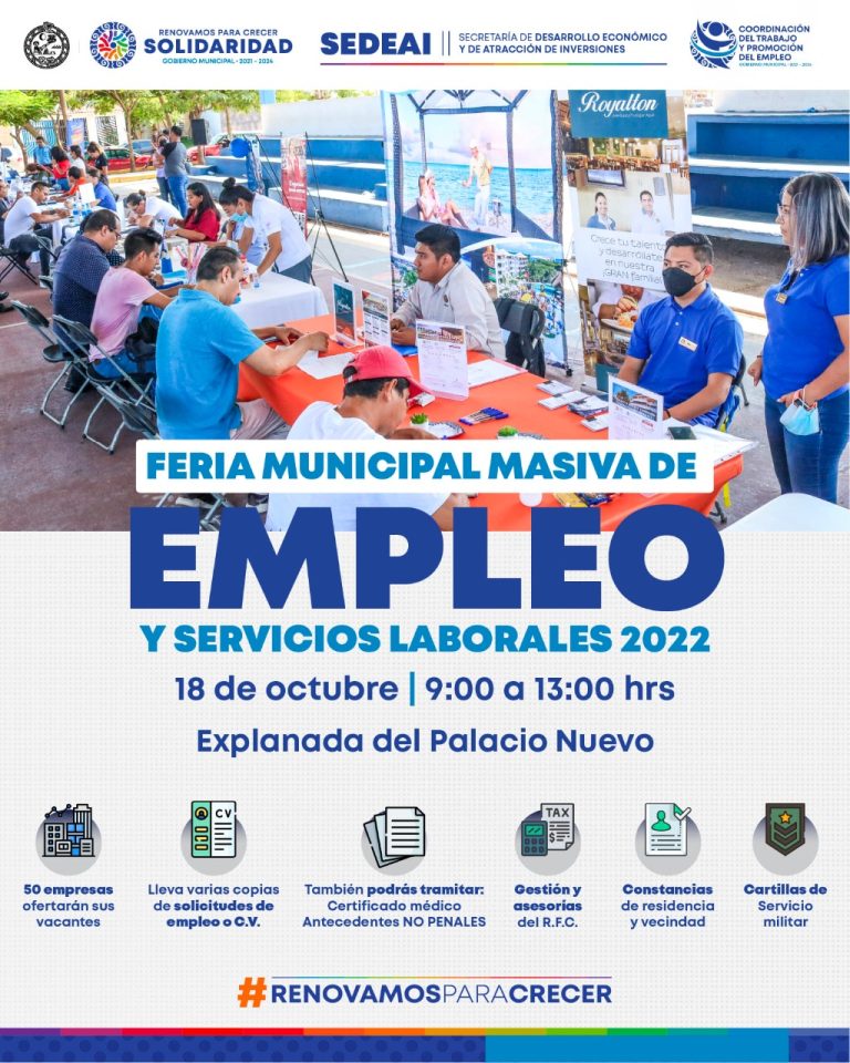 Gobierno municipal invita a feria masiva del empleo
