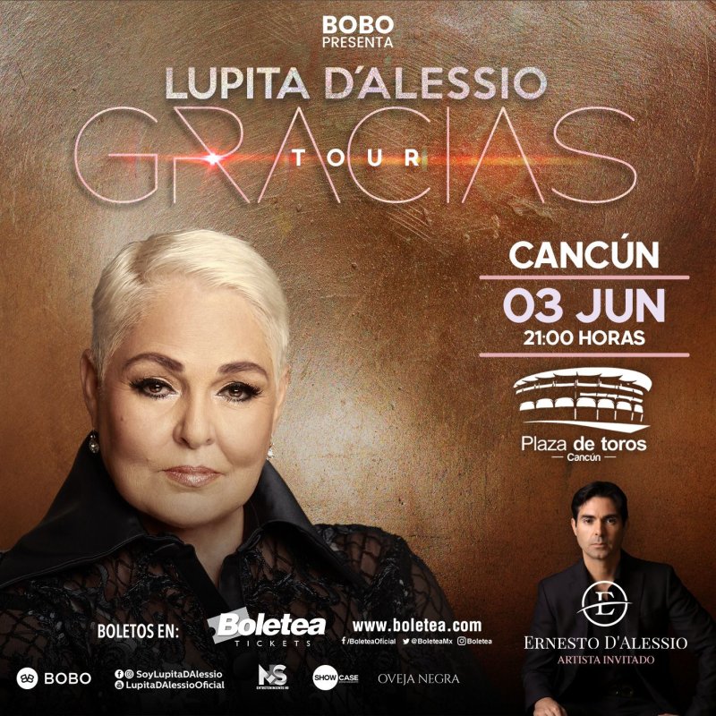 ’Gracias Tour’: Lupita D’Alessio se despide de Cancún en su gira del adiós