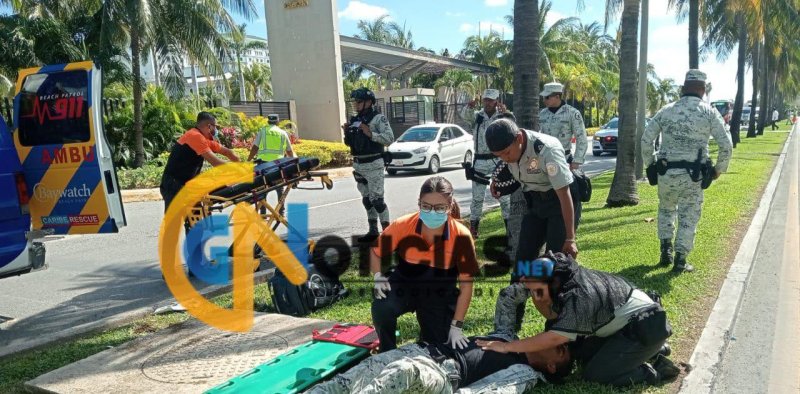 Guardia Nacional sufre accidente en la Zona Hotelera de Cancún