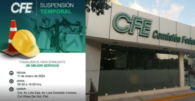 Habrá suspensión de electricidad en el fraccionamiento villas del sol en playa del Carmen