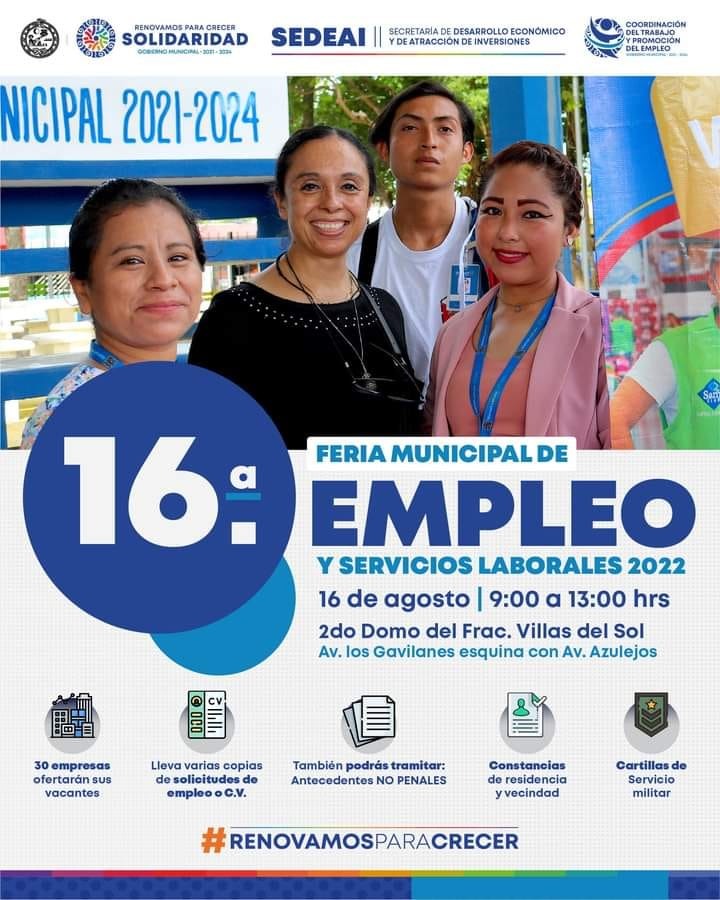 Impulsa gobierno municipal el empleo formal en Solidaridad