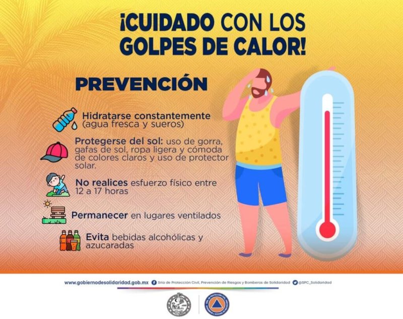Invitan a prevenir golpes de calor