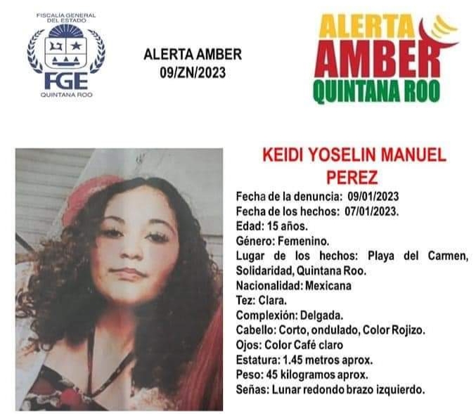 JUSTICIA PARA YOSELIN NIÑA DE 15 AÑOS DESAPARECIDA.