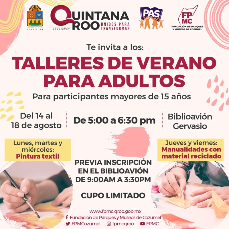 La Fundación de Parques y Museos de Cozumel invita a taller de manualidades con material reciclado