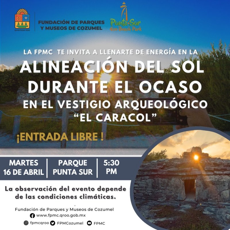 La Fundación de Parques y Museos invita a la comunidad a atestiguar la alineación del sol con el vestigio arqueológico de “El Caracol”