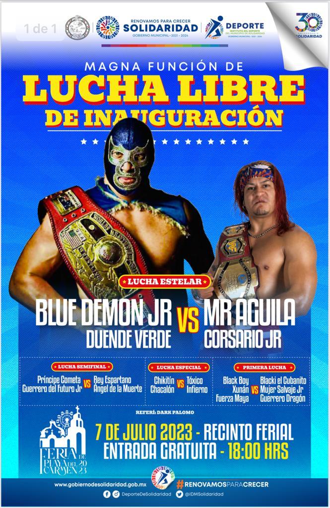 La leyenda azul: Blue Demon Jr. llegará a la Feria de Playa del Carmen.