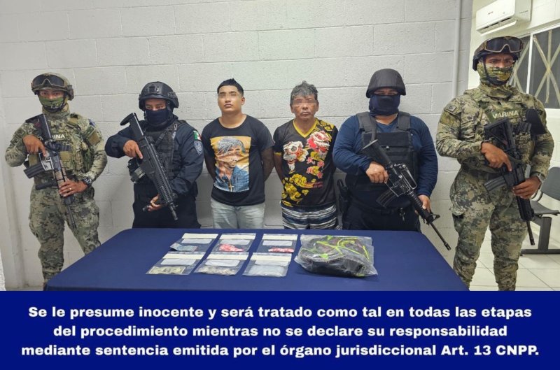 La Secretaria de Seguridad Ciudadana pone a disposición a dos personas por su probable participación en delitos contra la salud