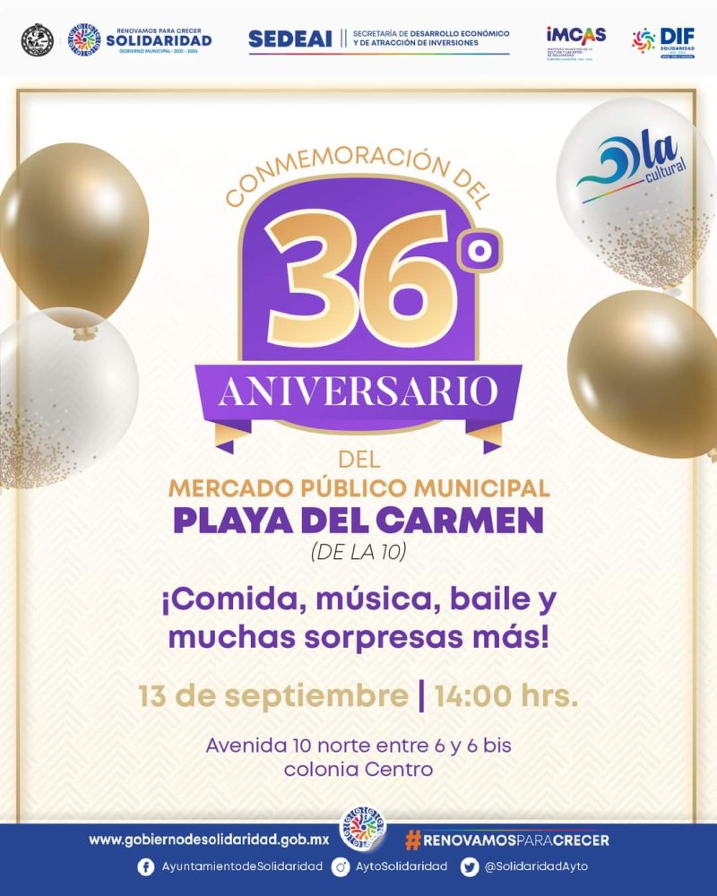 Lili Campos invita al 36 aniversario del mercado municipal de la Diez