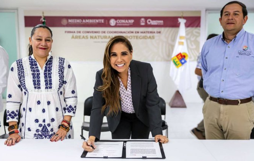 Mara Lezama firma convenio de colaboración con la CONANP