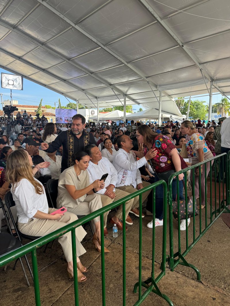 Mara Lezama y Claudia Sheinbaum inauguran tramos del Tren Maya; destaca la presencia del regidor octavo de Isla Mujeres