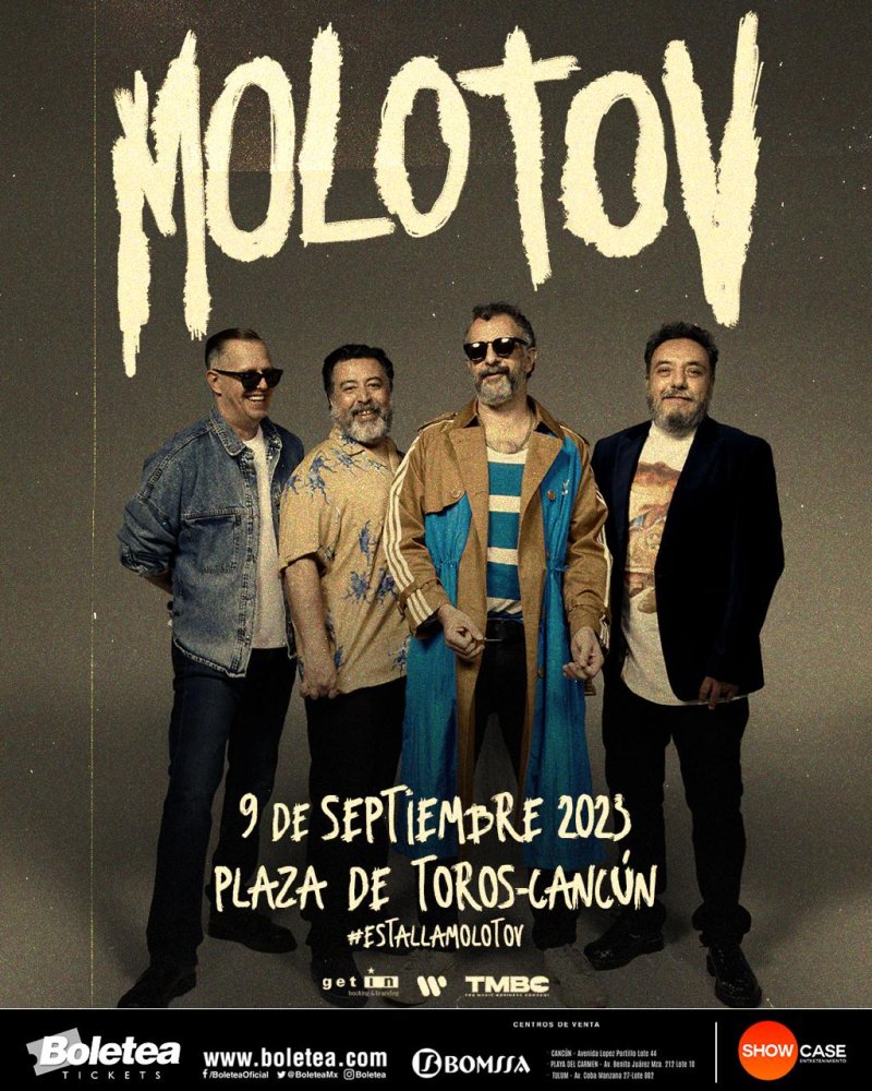 Molotov estará en Cancún con su gira “EstallamaMolotov” el próximo 9 de Septiembre en la Plaza de Toros Cancún.