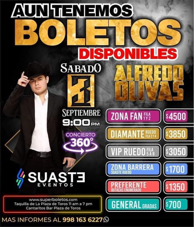 #NoHayPretexto| ¡Ven por tu boleto para el concierto de Alfredo Olivas!