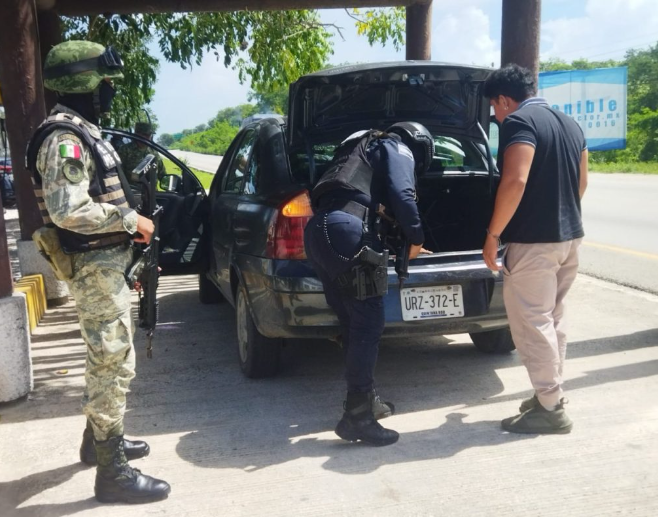 operativo implementado con policias municipales y el ejercito mexicano