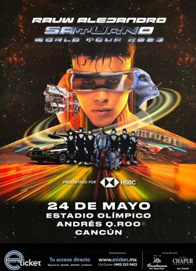 RAUW ALEJANDRO EN CANCUN CON WORLD TOUR SATURNO 202324 DE MAYO DEL 202