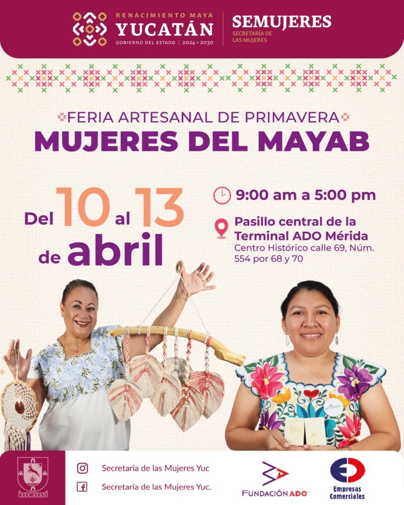 Realizan la Feria artesanal de Primavera “Mujeres del Mayab”