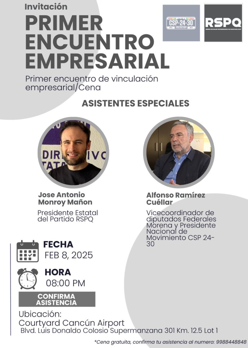 REALIZARÁ EL PARTIDO REDES SOCIALES PROGRESANDO EL PRIMER ENCUENTRO EMPRESARIAL, INFORMÓ SU DIRIGENTE PEPE MONROY