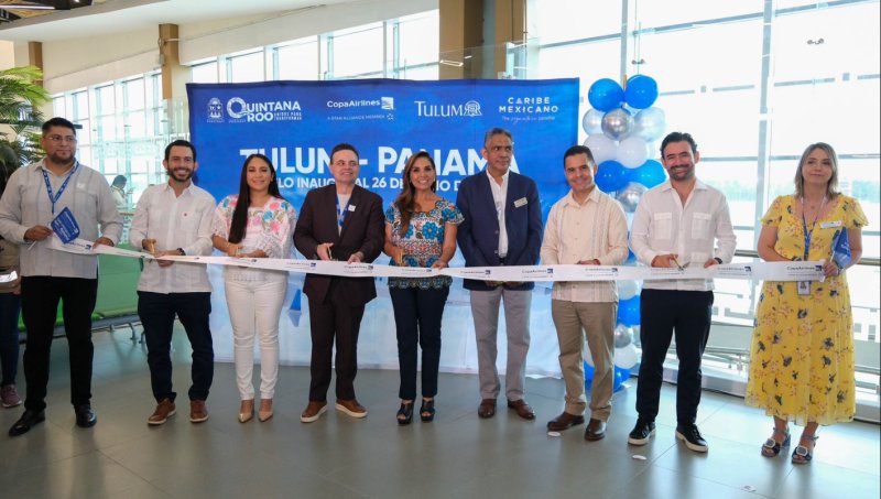 Recibe Mara Lezama primer vuelo de Copa Airlines, conectará Tulum con Hub de las Américas, Panamá