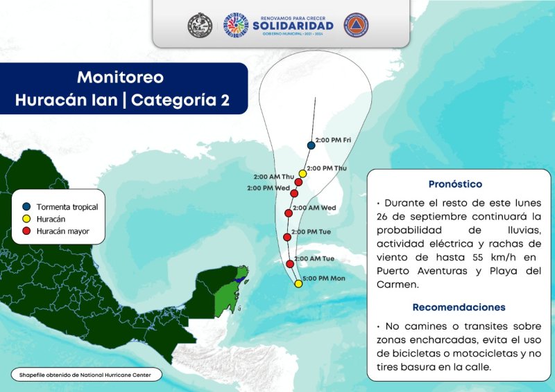 Secretaría de Protección Civil, Prevención de Riesgos y Bomberos Monitoreo ciclónico