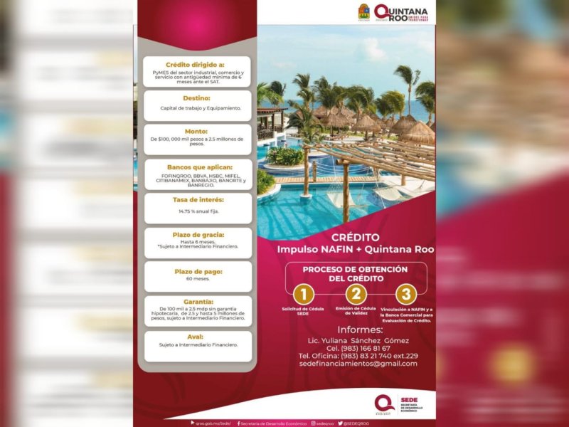 SEDE implementa nuevo programa de financiamiento para la MIPyMEs “Impulso NAFIN + Quintana Roo”