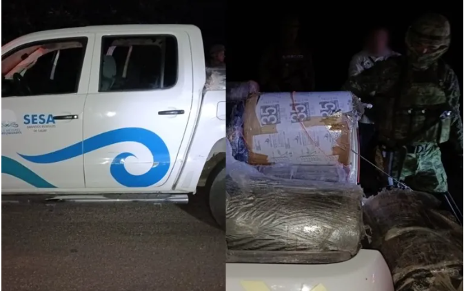 SESA se deslinda de camioneta con droga