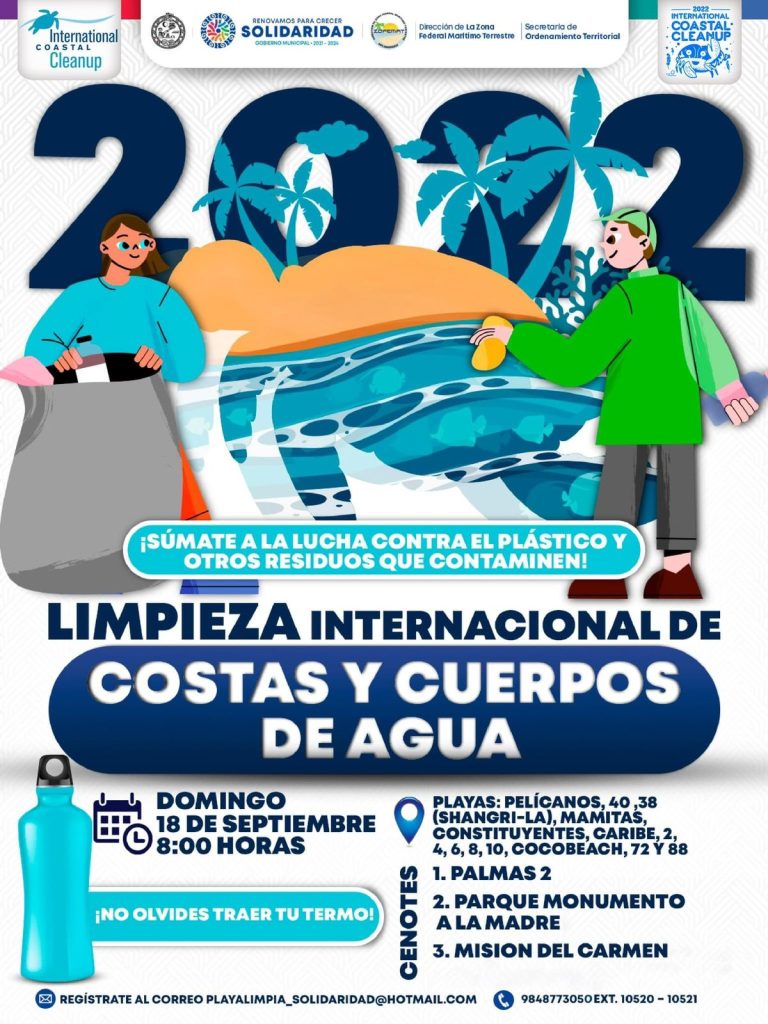 Solidaridad se suma a la limpieza mundial de playas y cuerpos de agua