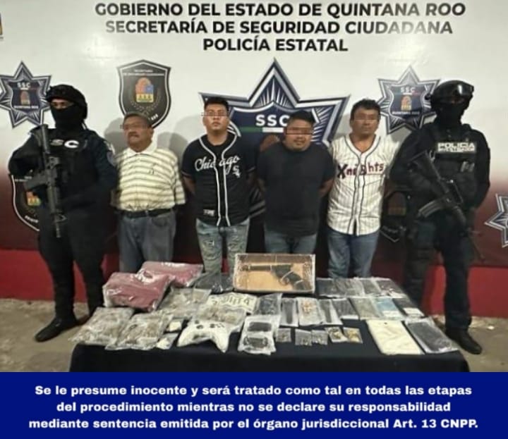 SSC logra el aseguramiento de más de 46 mil narcóticos y armamento en Quintana Roo