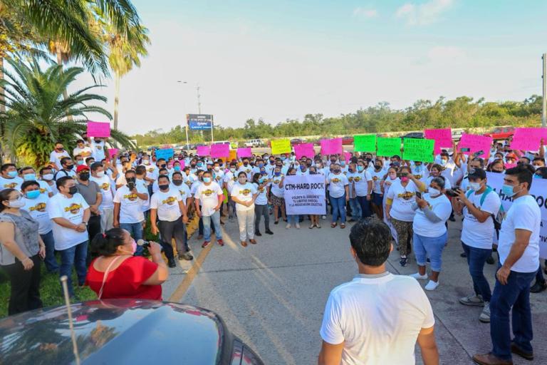 Trabajadores exigen derecho a la libertad sindical en el Hotel Hard Rock
