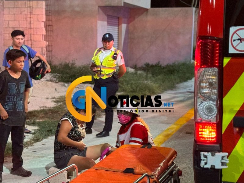 Una motociclista resultó con posibles fracturas luego de que derrapó cuando trató de evitar arrollar un perro sobre la avenida Rancho Viejo