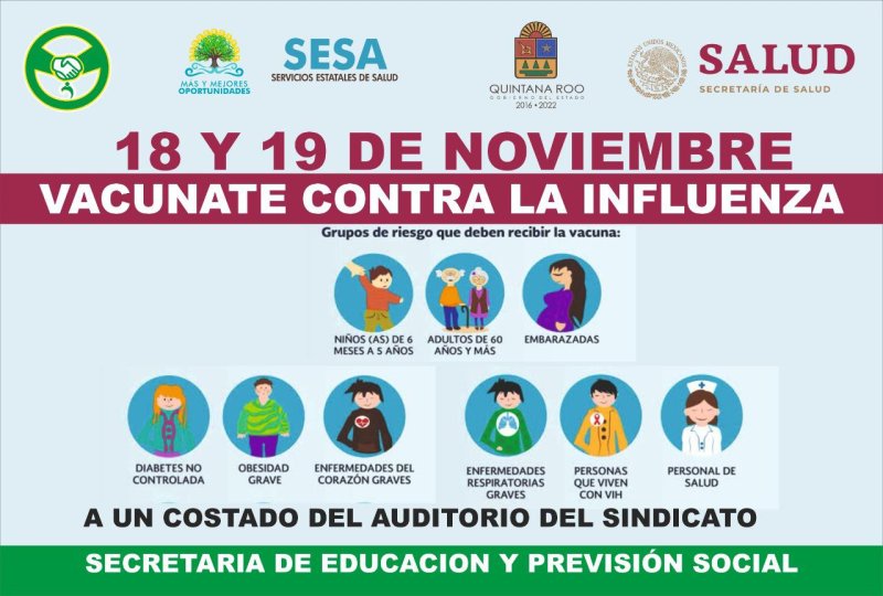 VACUNACIÓN CONTRA LA INFLUENZA EN EL SINDICATO DE TAXISTAS DE CANCÚN