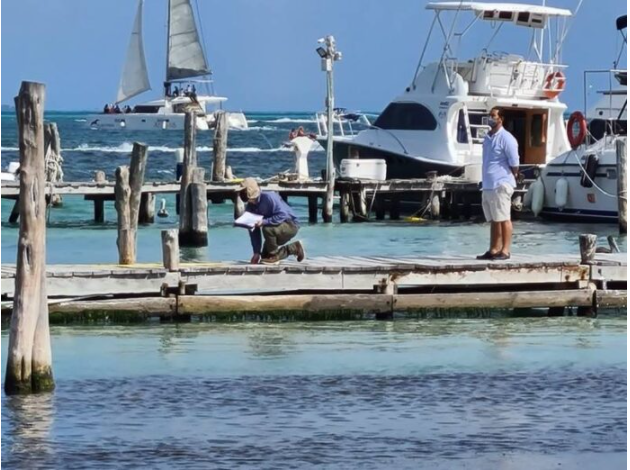 VERIFICAN AUTORIDADES CONSTRUCCIÓN DE MUELLE EN CANCÚN: Personal de Marina, Capitanía de Puerto y Marina Mercante realizan medición de obras de Grupo Caveri