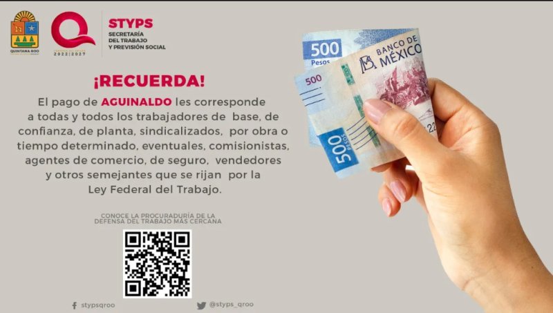 Verificará STyPS pago oportuno del aguinaldo a las y los trabajadores